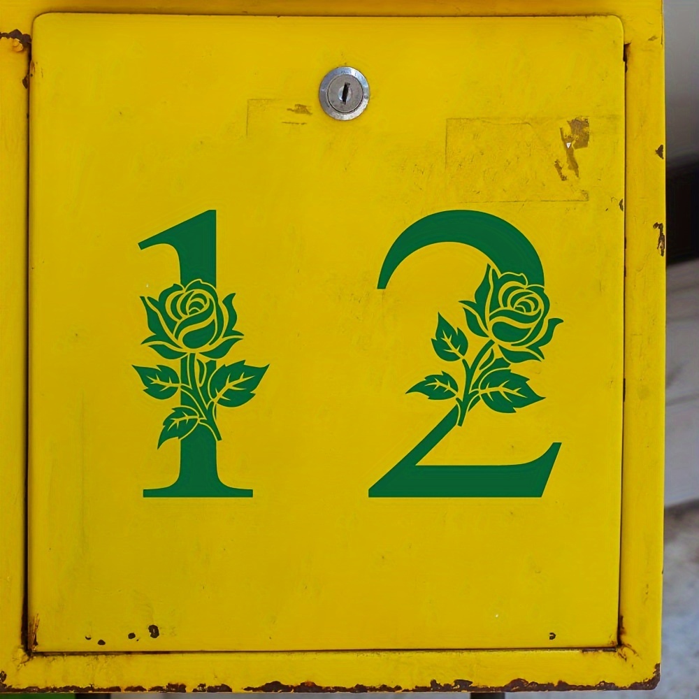 Rose Number Stencils Set 0 9 Plastic Address Number Stencil - Temu