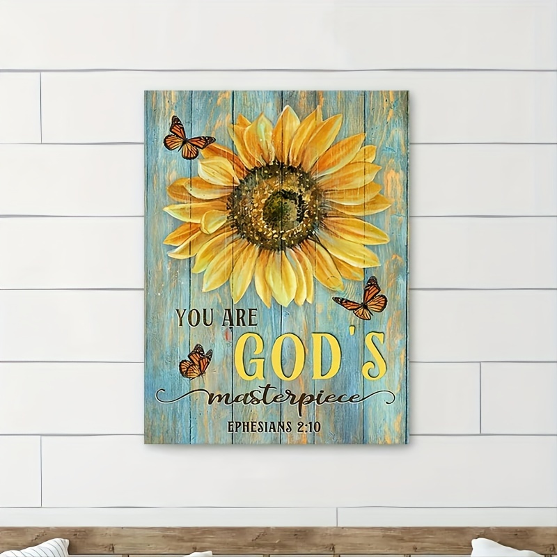 Inspirational Art Be Still and know that I am God Yellow Daisy