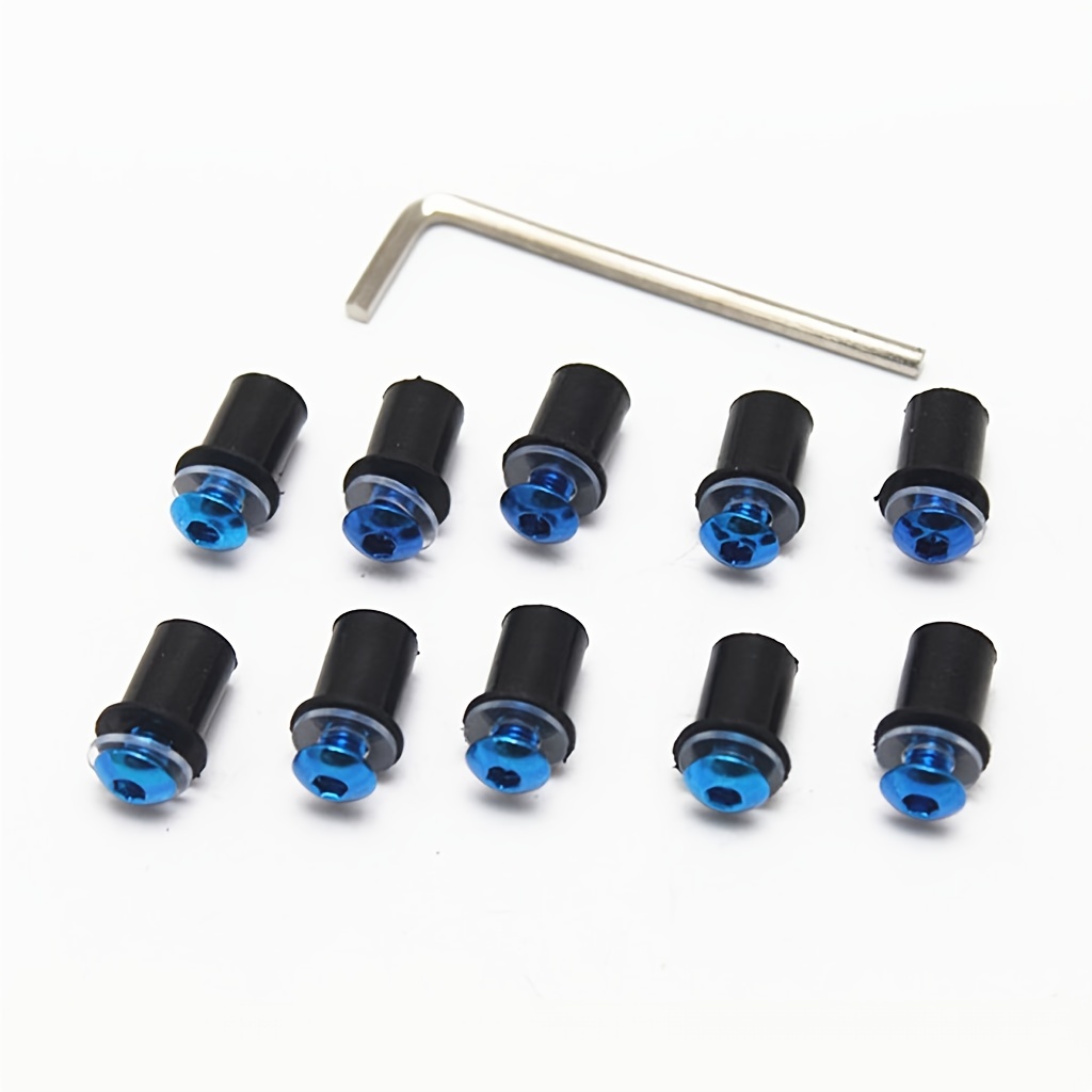 Sourcingmap 50pcs Motorcycle M5 Fasteners Windscreen Windshield Screws Bolts Nut