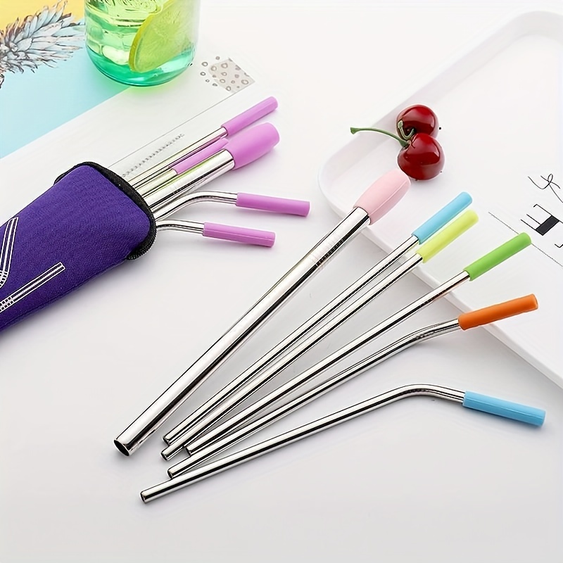 Metal Straws With Silicone Tip Wide Stainless Steel - Temu