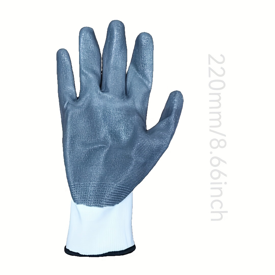 1 Par Guantes Poliéster Blanco 13g Forro Gris Guantes Palma - Temu