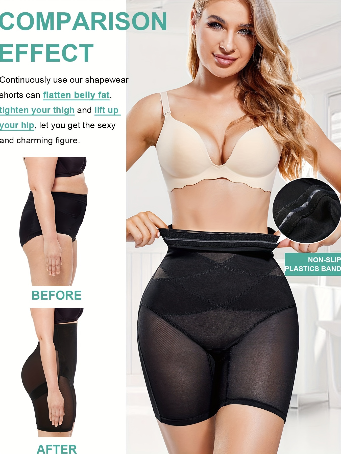 Contrast Mesh Shapewear Shorts