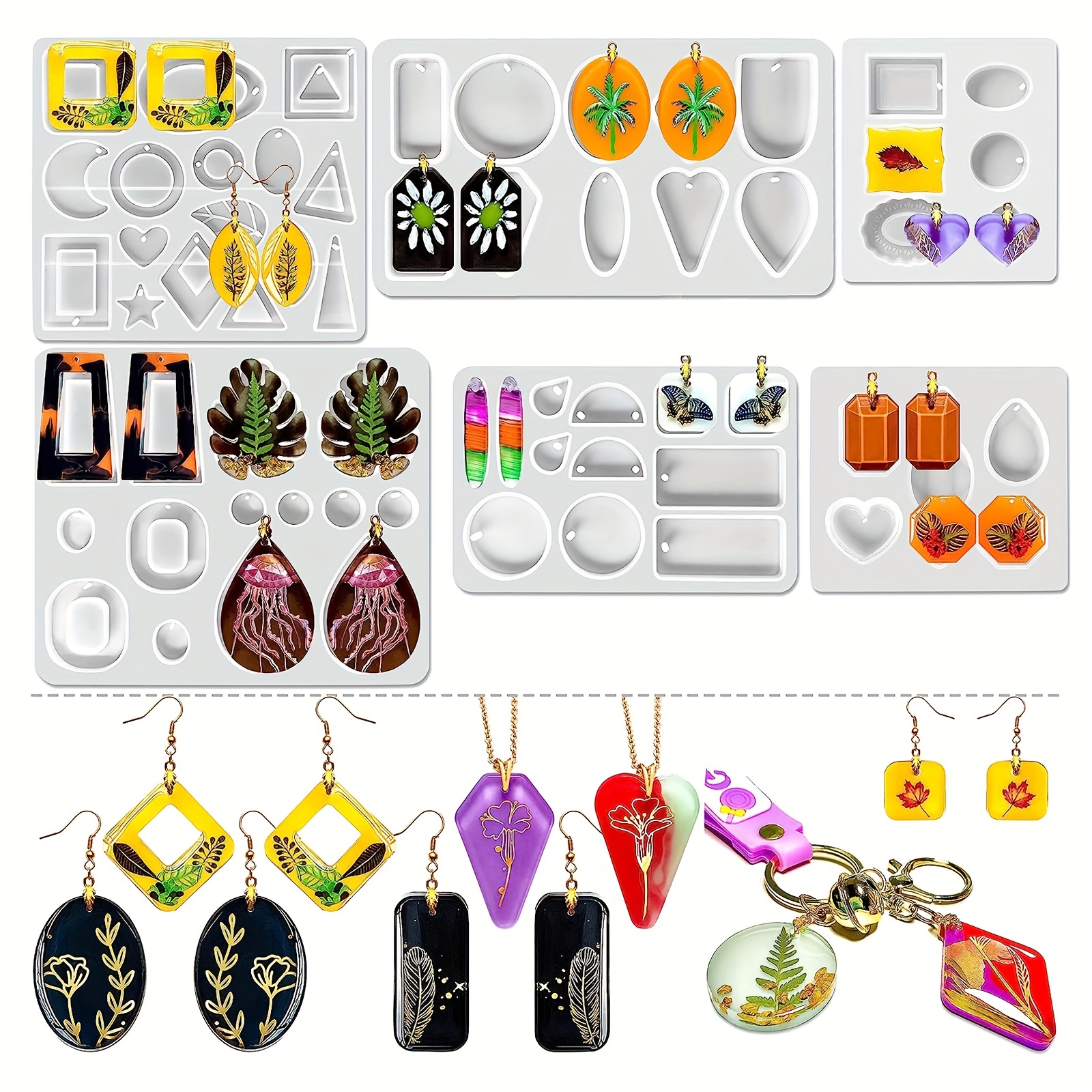 Resin Earring Pendant Casting Mold Silicone Uv Resin Mold - Temu