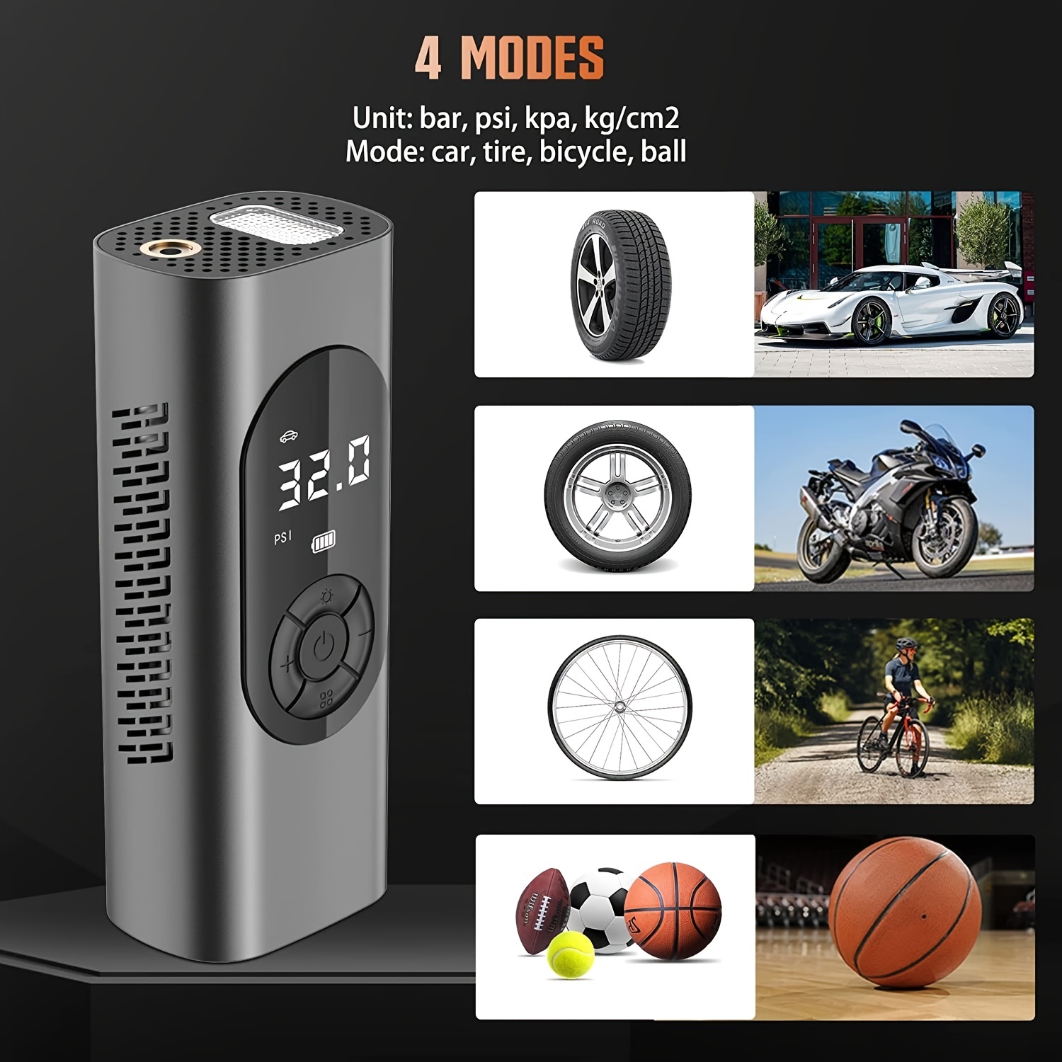 Cafele Wireless Tire Inflator Portable Car Tire Air Compressor Portable  Battery Powered 150psi Air Pump Inflator Cars Motorcycles Bicycles Balls, Shop Temu Start Saving