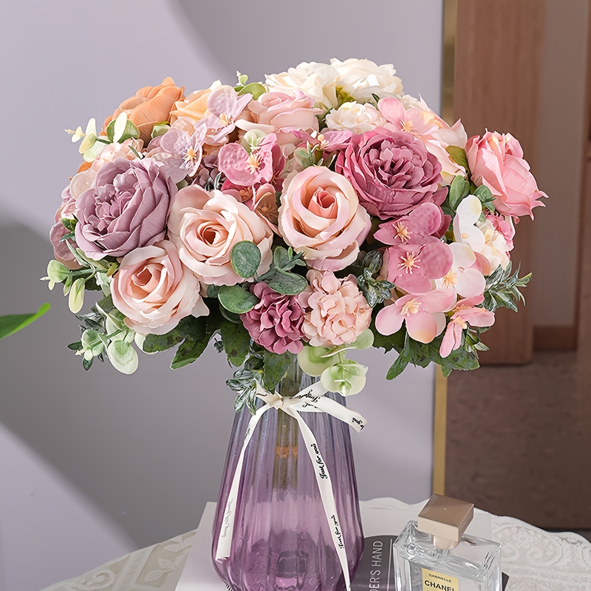 1/3 Pezzi Fiori Rosa Simulati, Bouquet Fiori Rosa Finta Decorazioni, Fiori  Finti Feste Compleanno E Docce, Decorazioni Vasi In Soggiorno E Camera  Letto, Decorazioni Finestre E Giardini Esterni, Bouquet Fiori Sposa E