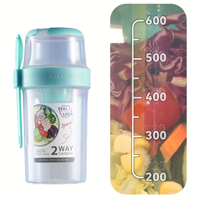 Taza de desayuno para llevar, taza de yogur para llevar Recipiente  hermético de gran capacidad para alimentos de doble capa Recipiente para  cereales, avena o fruta Levamdar CPB-DE-WX400-5