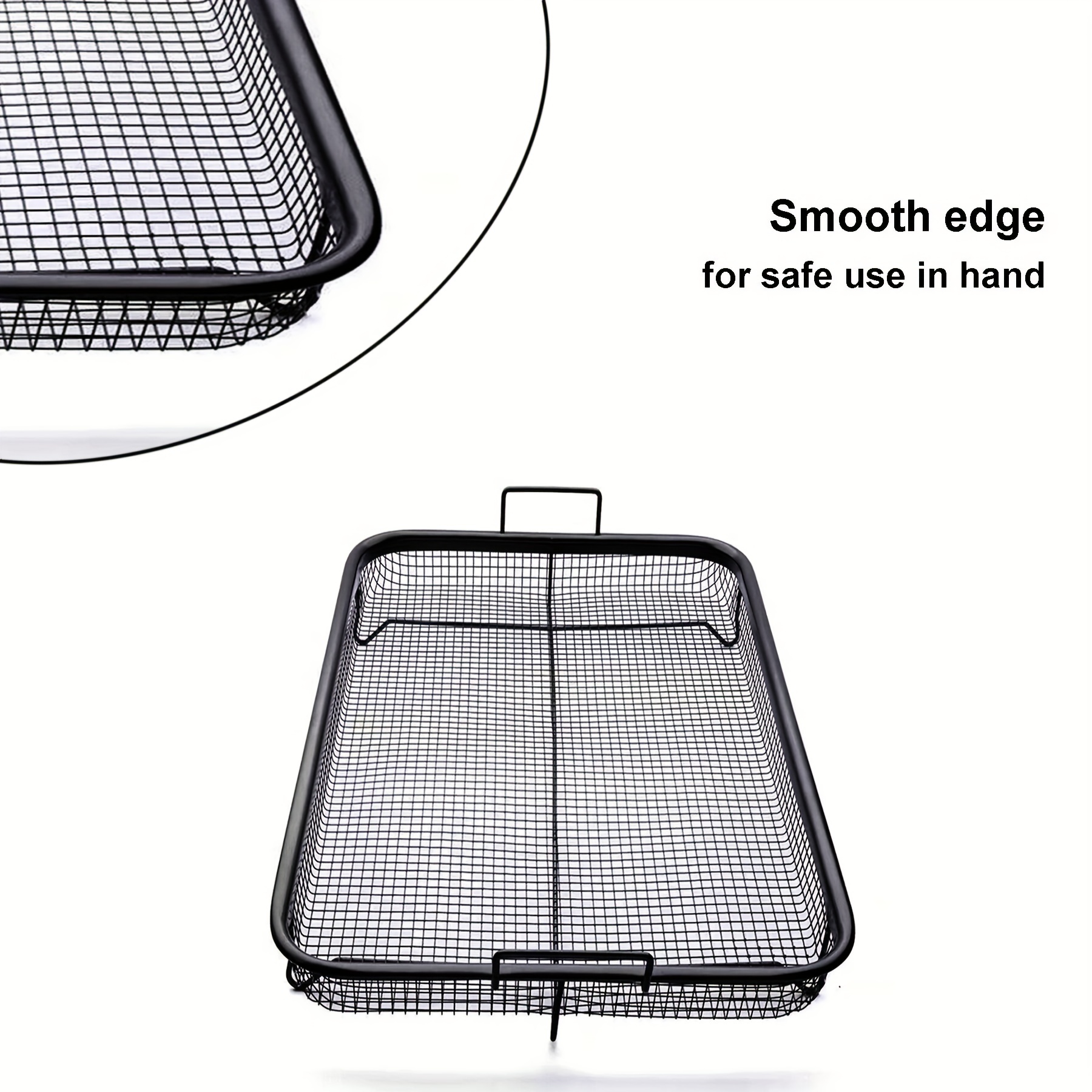 Oven Air Fryer Basket and Tray, Crisper Tray and Basket Stainless Steel,  Non-stick Mesh Basket Set, Air Fryer Tray Wire Rack Roasting Basket for