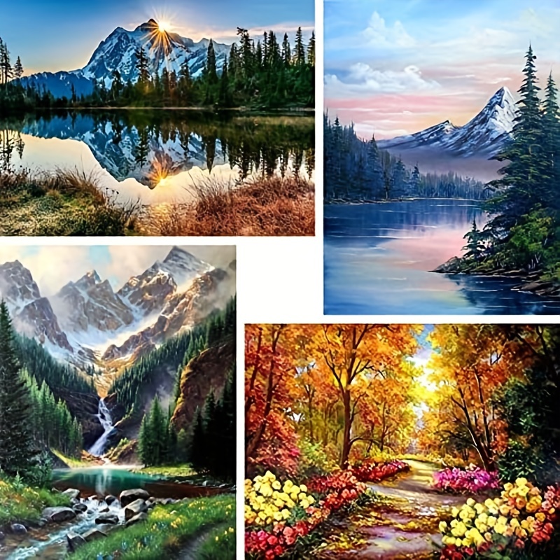 5D DIY Large Diamond Painting, Cross Stitch, Mountain Tree Landscape, Wall  Art, Full Round Drill, Embroidery Home Decor - AliExpress