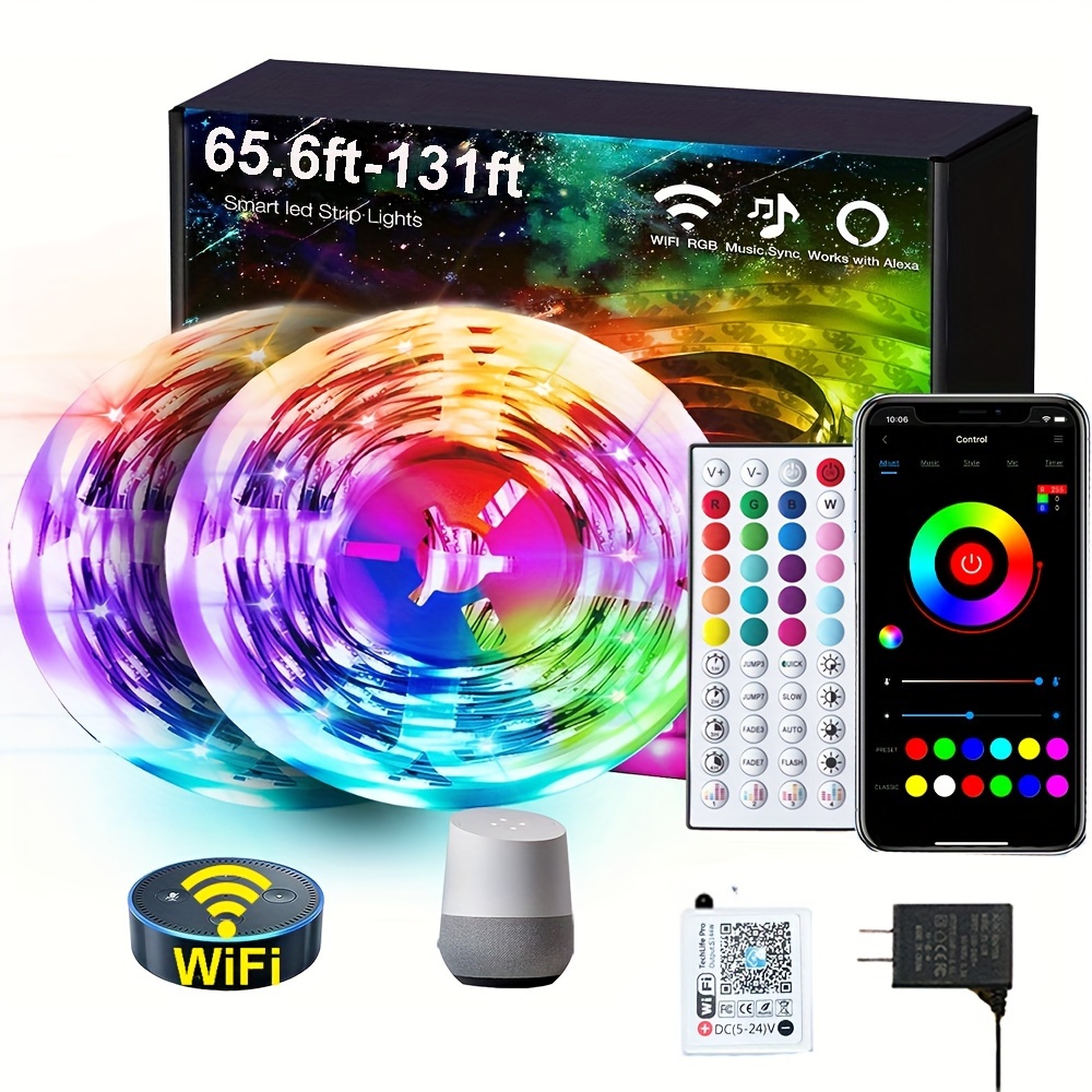 Govee 65.6ft RGBIC LED Strip Lights for Bedroom, Smart LED Strip Lights  Alexa Compatible, DIY Multiple Colors on One Line, Color Changing LED  Lights