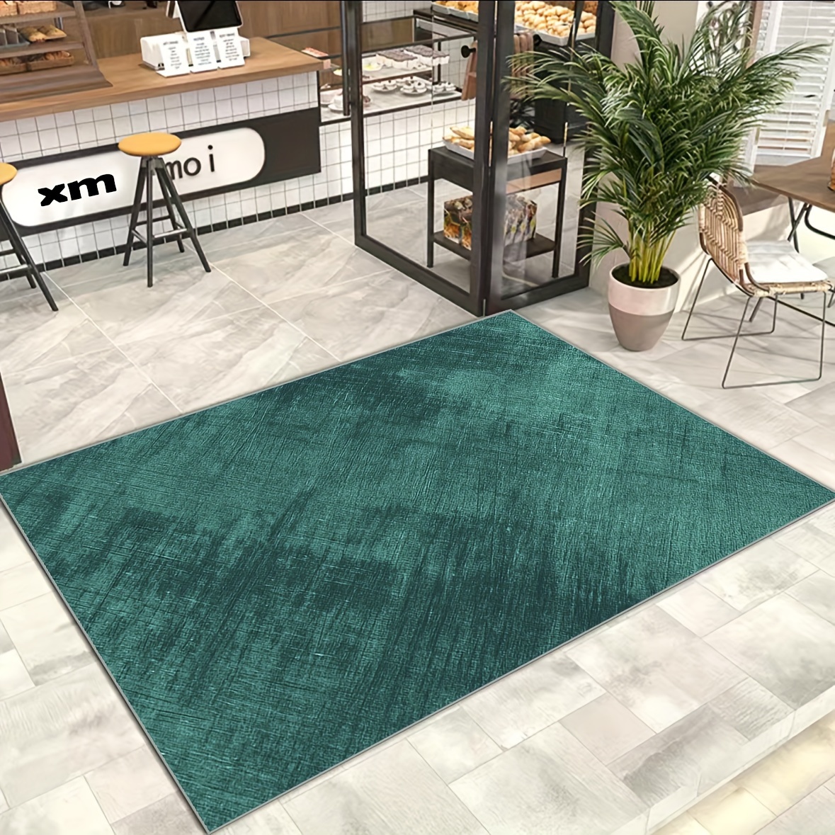 

1pc, Bedroom Grey Bohemian Carpet Persian Style Carpet Abstract Carpet Art Carpet Solid Green Indoor Floor Carpet