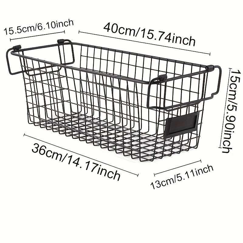 Stackable Wire Storage Baskets with Handles