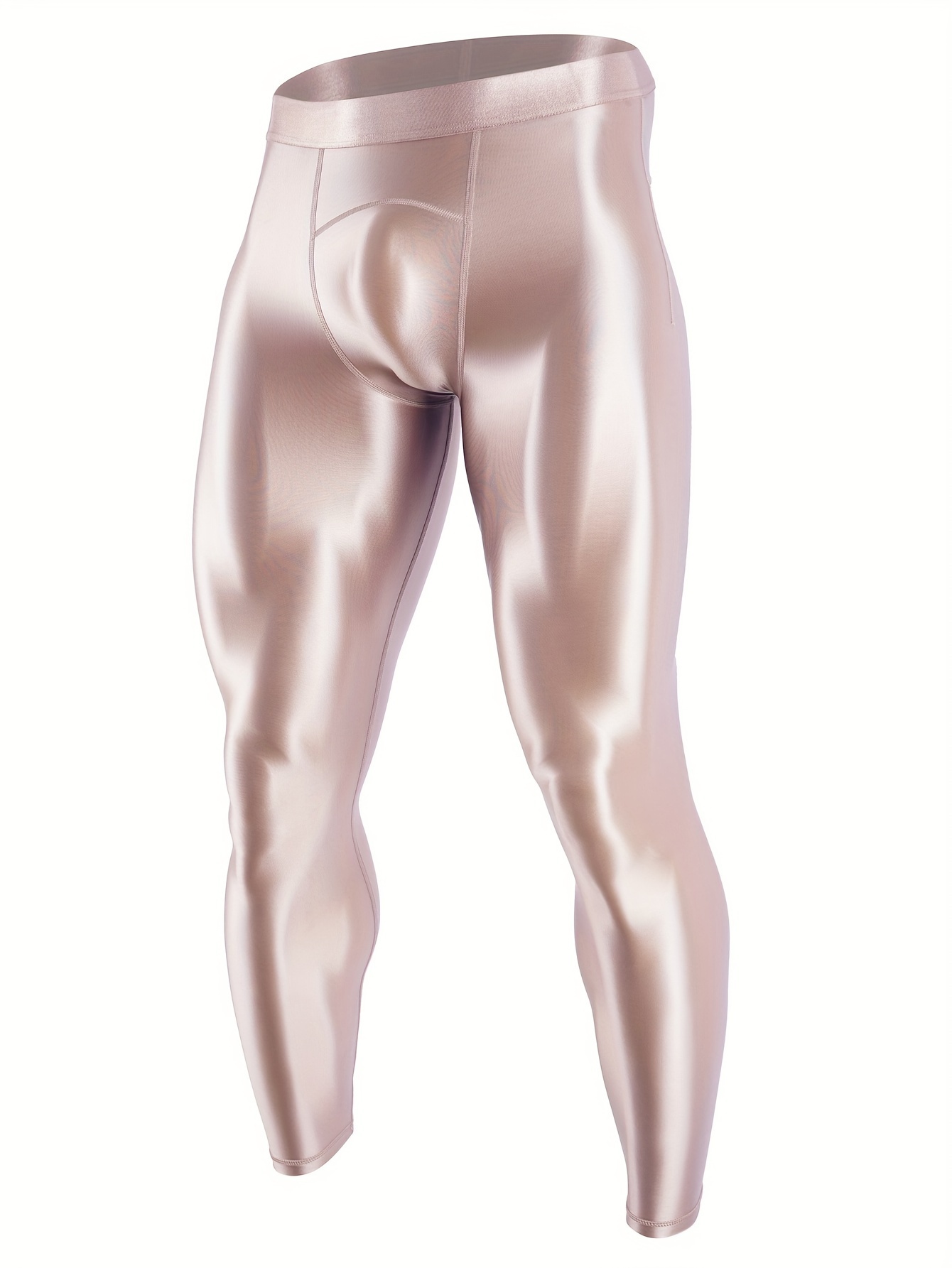 2023 Men Satin Glossy Pants Running Leggings Fitness Breathable Skinny  Trousers