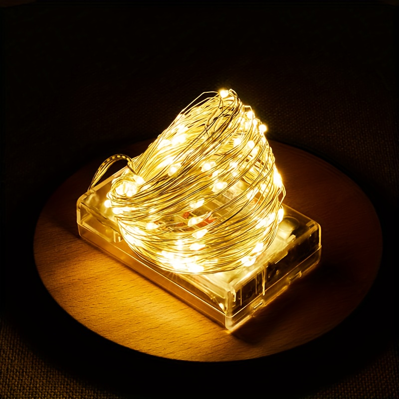 Guirlande Lumineuse LED À Piles AA De 5 M/10 M, Fil De Cuivre