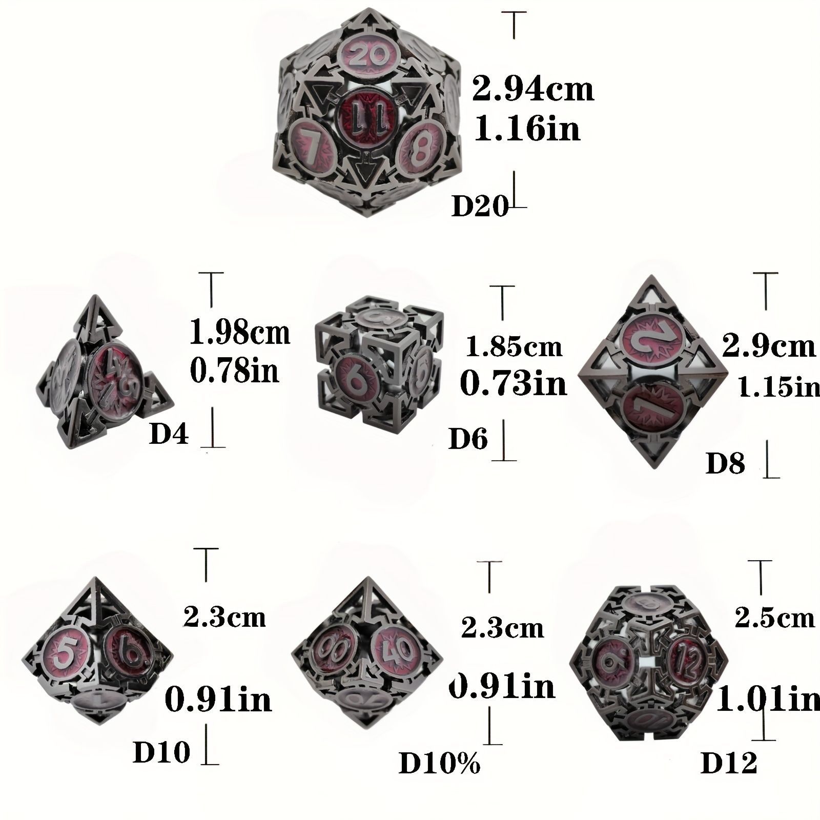 7pcs/set Dadi In Metallo, Dadi Gioco Poliedrici, Dadi Gioco Ruolo Rpg -  Adatti A I Tipi Giochi Tavolo - Regali Natale E Halloween - Sport E Tempo  Libero - Temu Italy