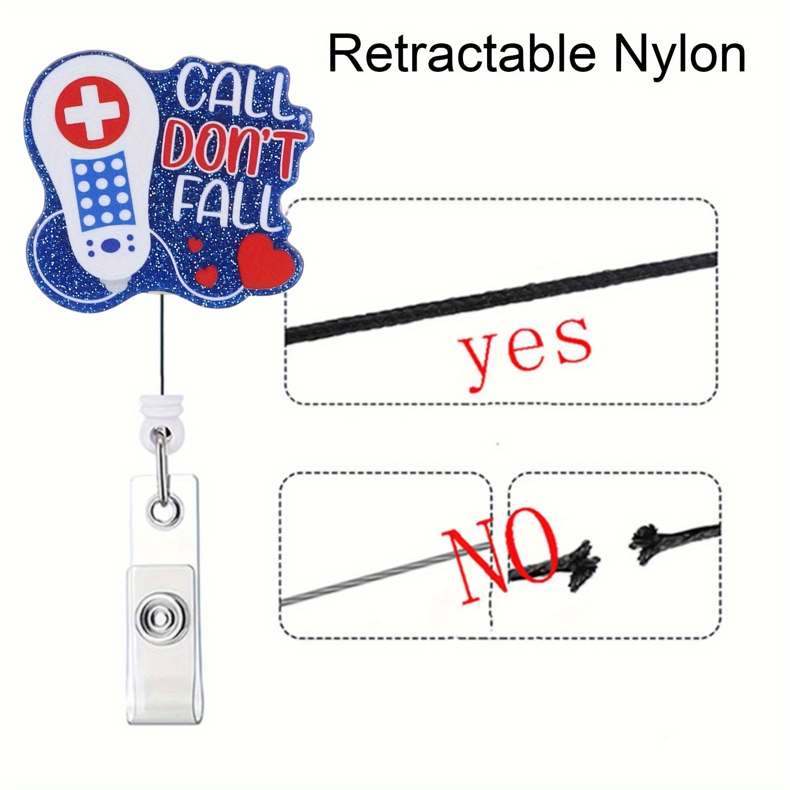 Nurse Retractable Badge Reel Clip Call Don't Fall Id Badge - Temu Canada