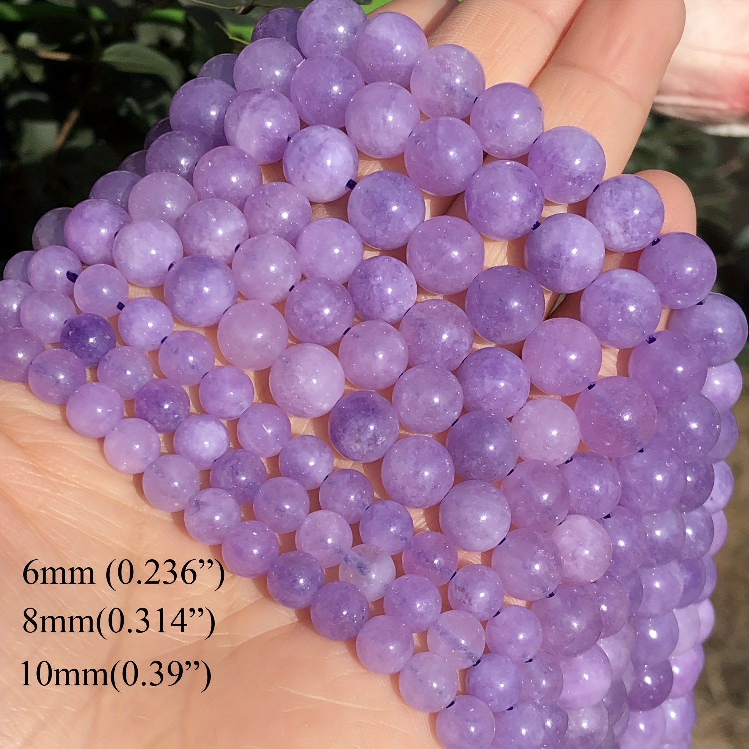 Natural Stone Light Purple Crystal Beads Round Loose Spacer - Temu