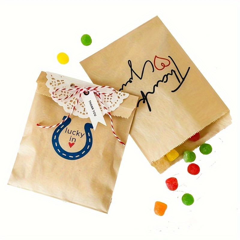 5-30pcs Craft Bags Kraft Paper Bags Wedding Party Favors Supplies Christmas  Bag Treat Candy Bag