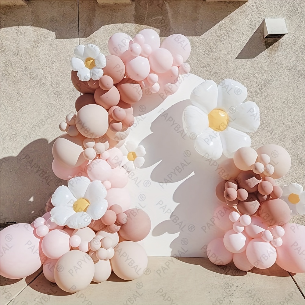 Retro Daisy Balloon Flower Wall First Birthday Party Decor Balloon Arch  Baby Shower Boho Bridal Shower Decor Girl Boho Pink Peach 