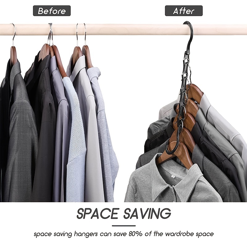 Space Saving Rotated Hangers Hooks Wardrobe Clothes Rack Organizer