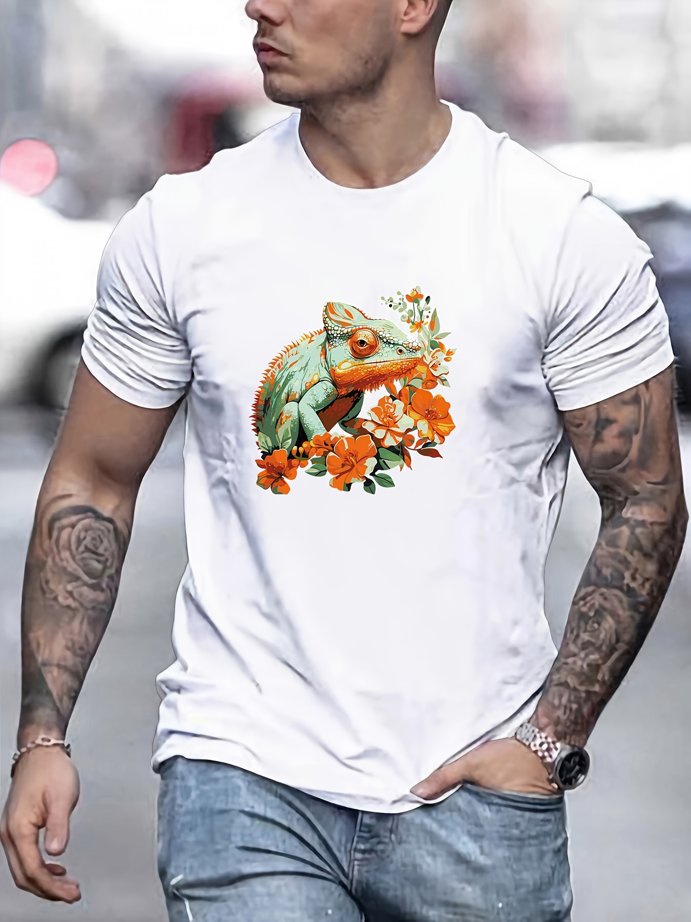 Terno Casual Masculino Elegante Camiseta Estampada De Manga - Temu