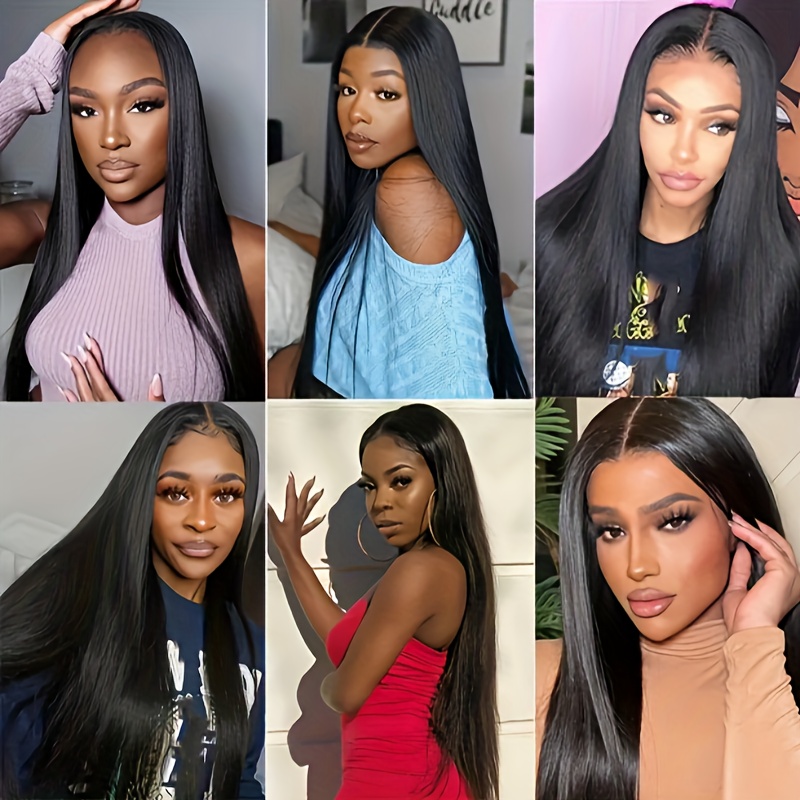 Straight Lace Front Wigs Human Hair 13x4 Hd Transparent Lace - Temu