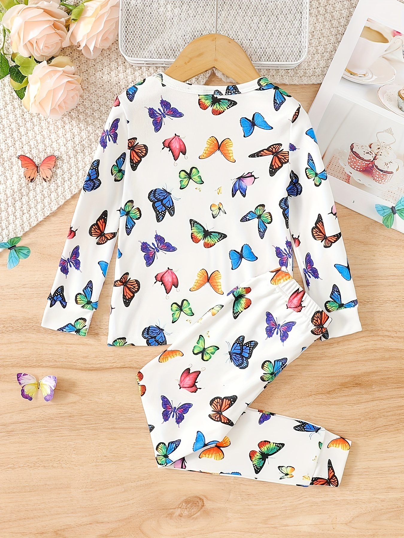  Tebbis Girls Pajama Set Tie Dye Butterfly Pjs 2-PC