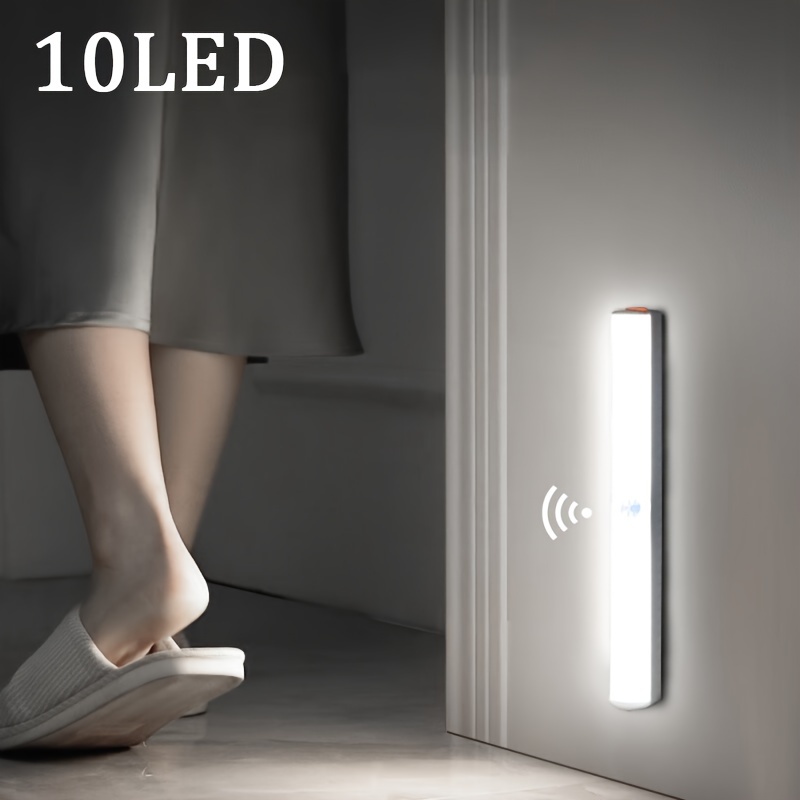 Veilleuse LED avec détecteur de mouvement - Rechargeable USB - 3 modes  (marche/arrêt/auto) - Lampe pour chambre à coucher, armoire, chambre  d'enfant, escaliers, cave, salle de bain [2 pièces] 