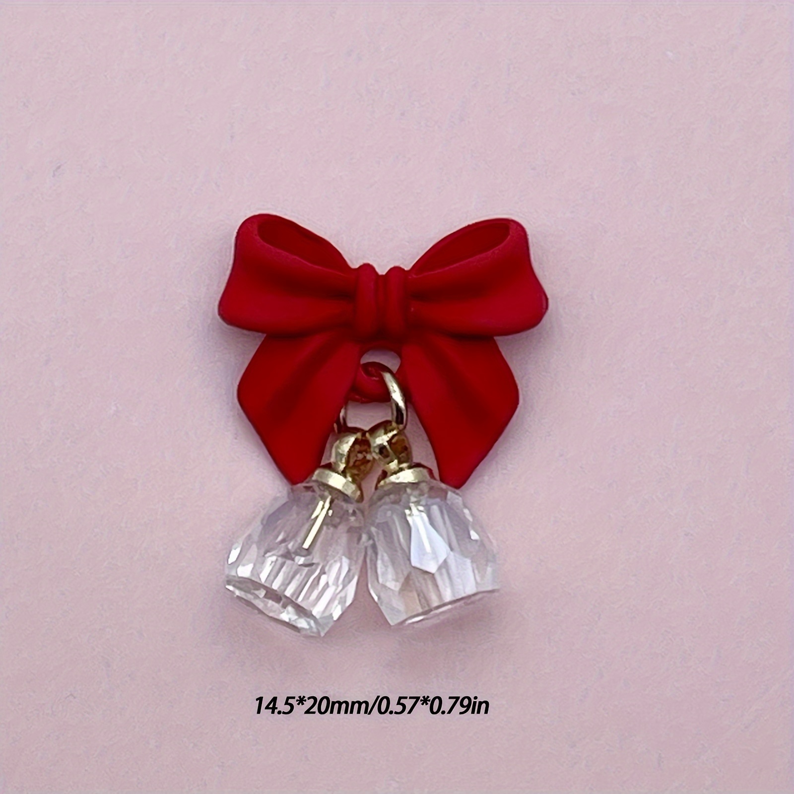 6pcs Christmas New Year Bell Bowknot Charms For Nails, Red Bow Charms For  Jewelry Making, Alloy Charms For Earring Bracelets Necklace Making Accessori