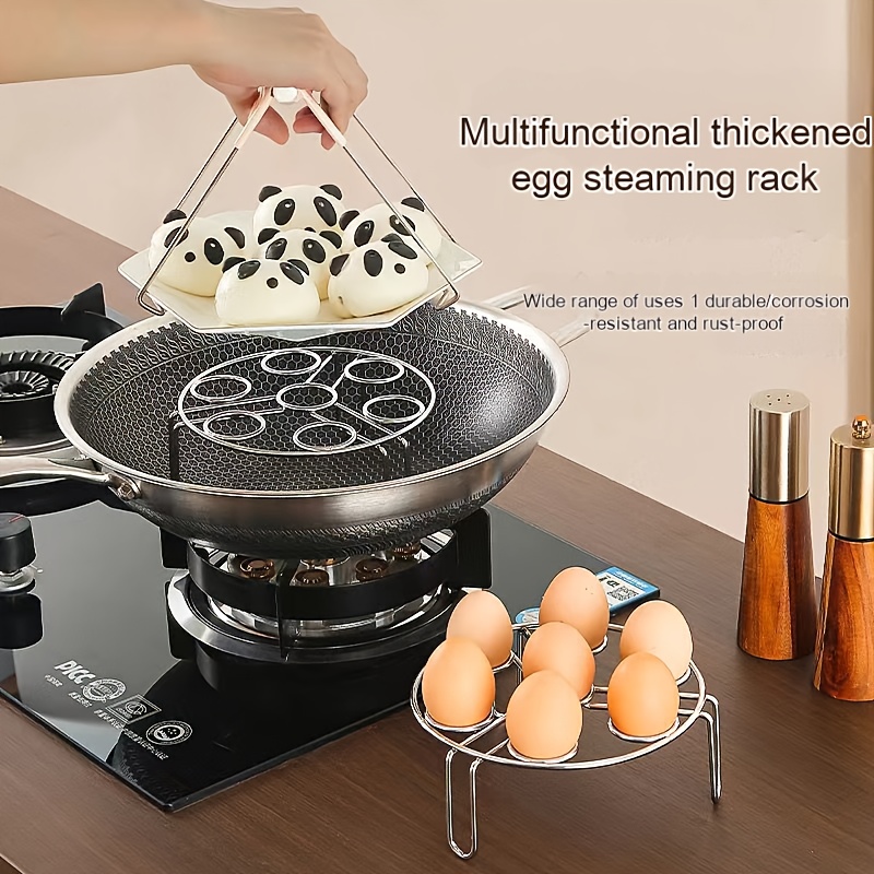 Steaming Rack Household Stainless Steel Cooking Ware Thickened Steaming  Rack Stand (12 inch)