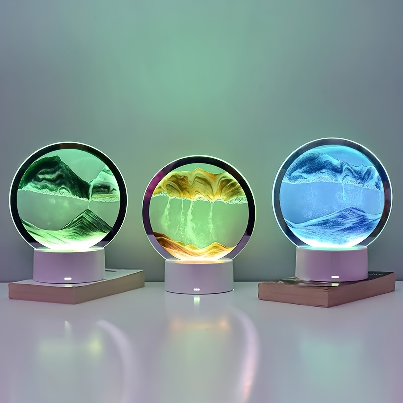 Décoration de cadeaux créatifs Lampe LED de puissance USB du sable mouvant  de sable de dérive de lampe de table en verre de Lumière de Nuit de cadeau  pour maman - Chine