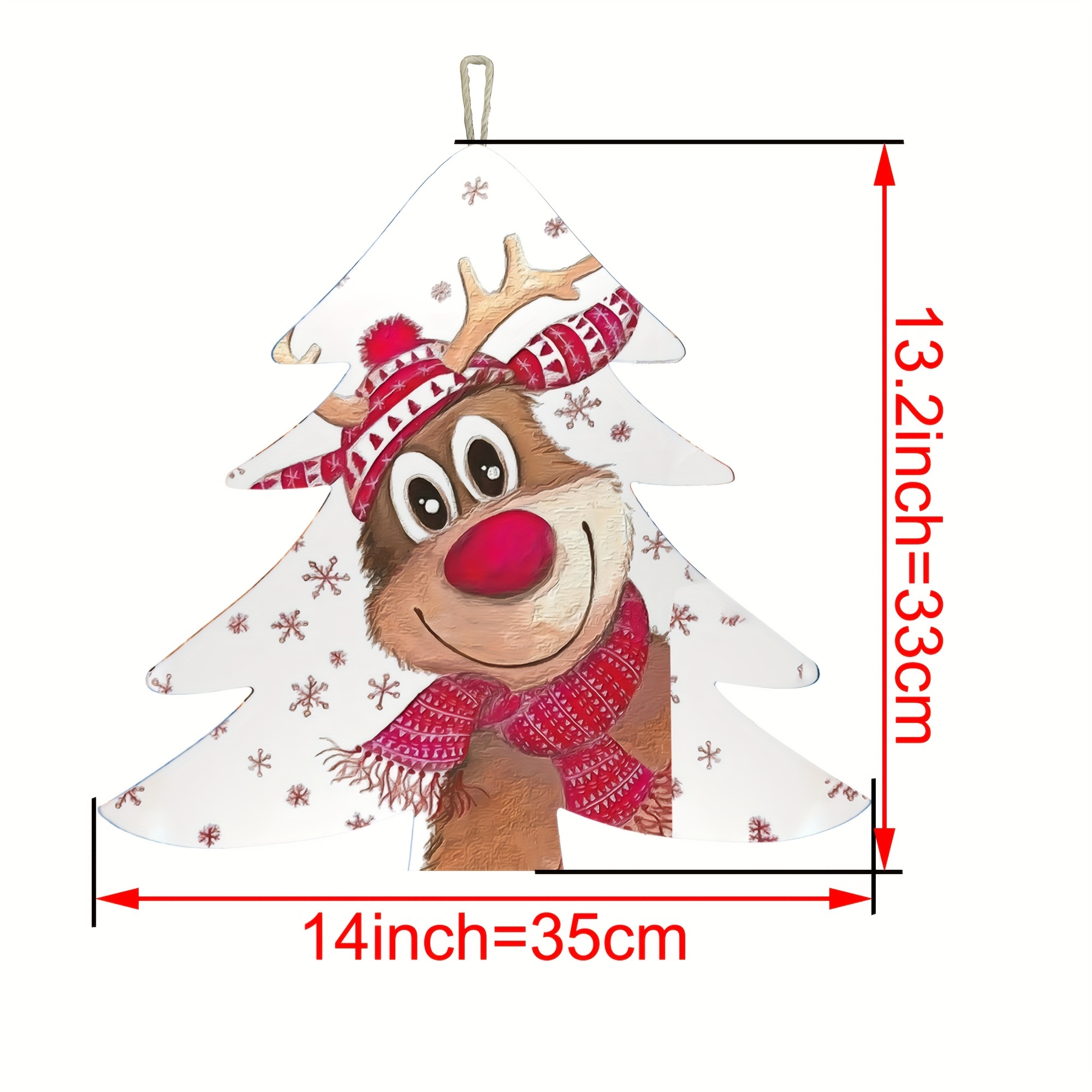 Wooden Christmas Tree Shape With Lanyard Winter Scene we - Temu