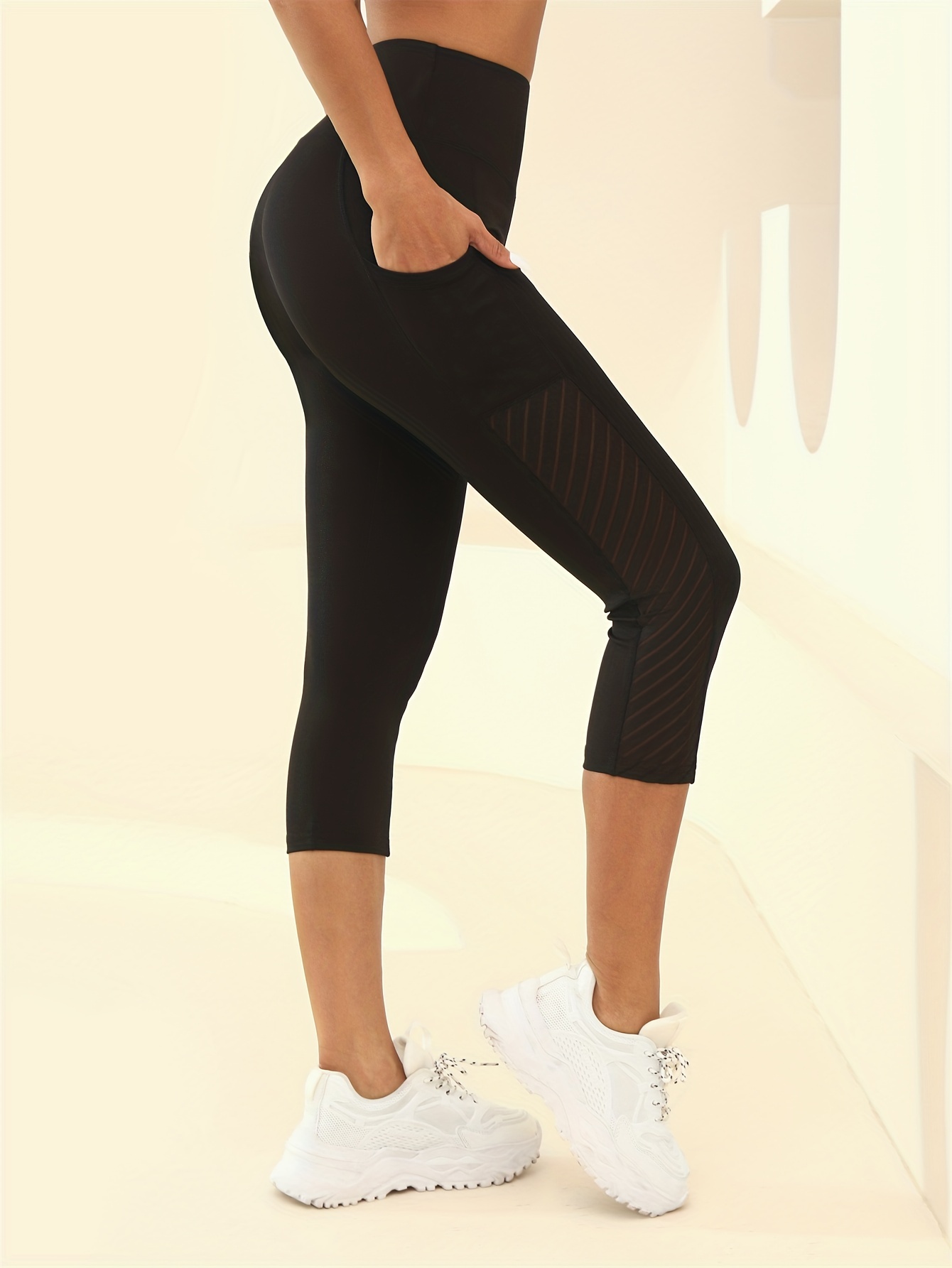 Super Soft No See Workout Running Capri Leggings Women High - Temu