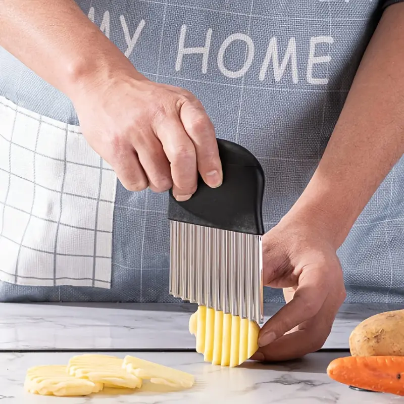 Upgrade Your Kitchen With This Stainless Steel Potato Cutter - Wave Potato  Slicer For Perfectly Sliced Potatoes! - Temu