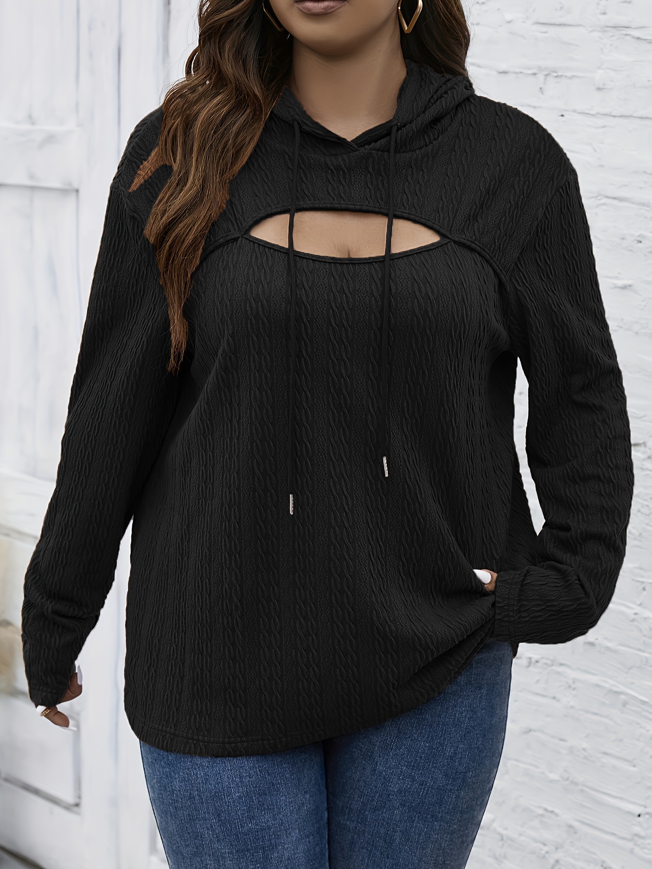 Plus Size Spring Autumn Women Pullovers Hoodies Medium Long Faux Two Piece  O Neck Loose Thin Top Sweatshirts Casual Black 210803 From 13,1 €
