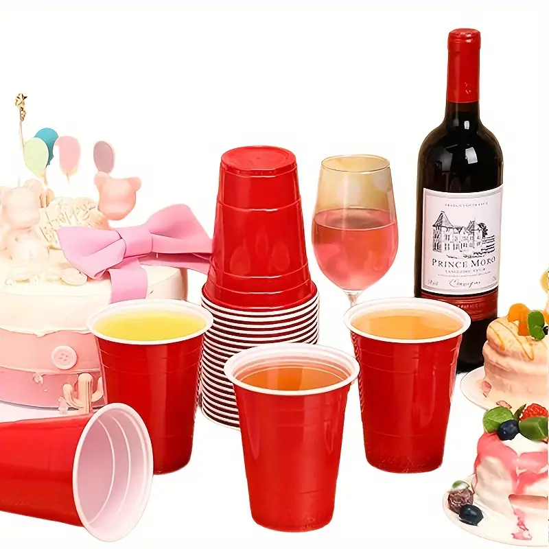 Party Cups,red Cup, Party Cup,, Cups,red Party Cup, Disposable Cup,disposable  Hard Cup,red Solo Cup,american Solo Cup, Solo Red Cup, Beer Cups Party Cups  Sturdy Plastic Cups For All Events.multi-colors - Temu