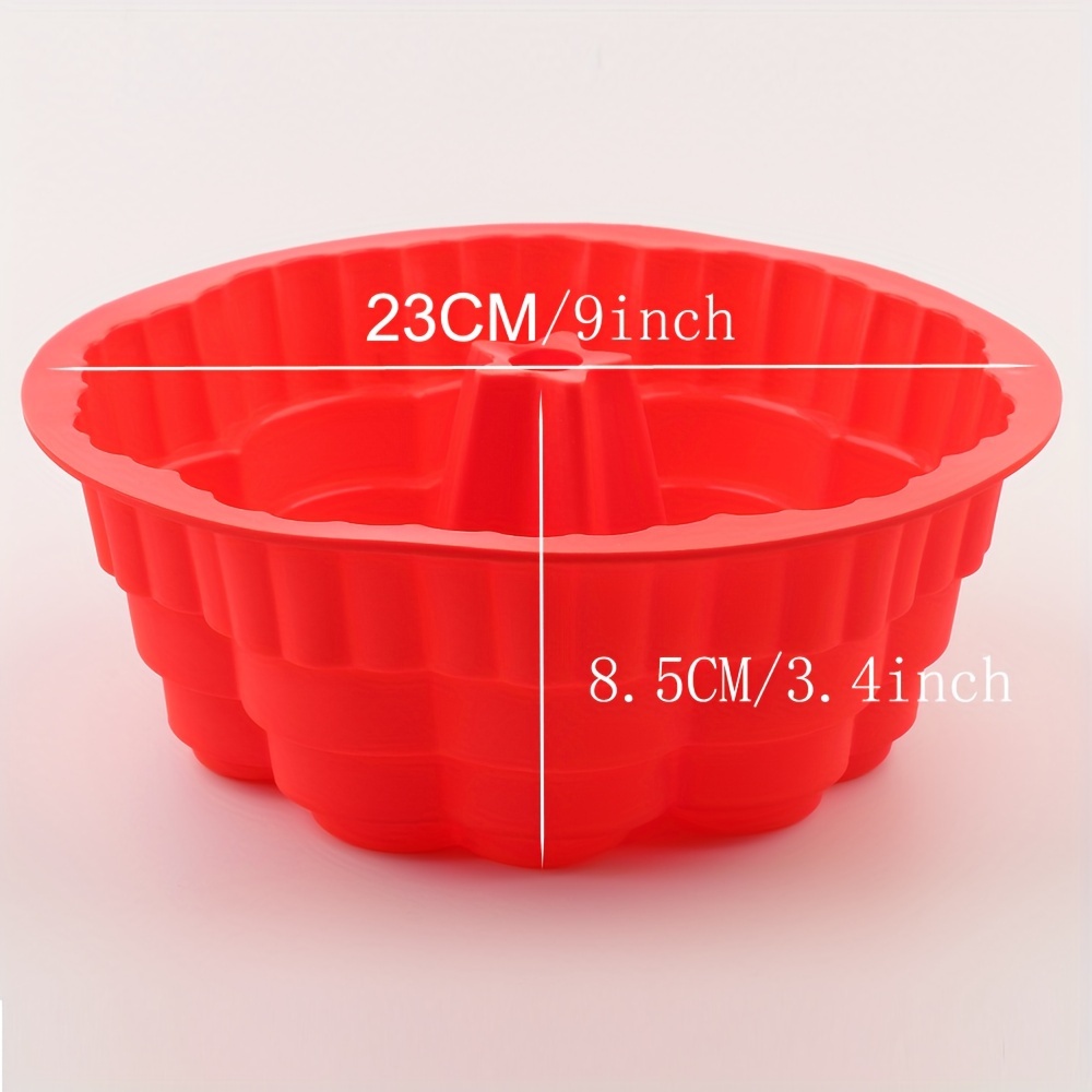 1 Pack Silicone Round Fluted Cake Grade Silicone Heart Shaped Cake Pans Bakeware For , Bread, Gelatin, Chiffon Cakes Mold 9inch