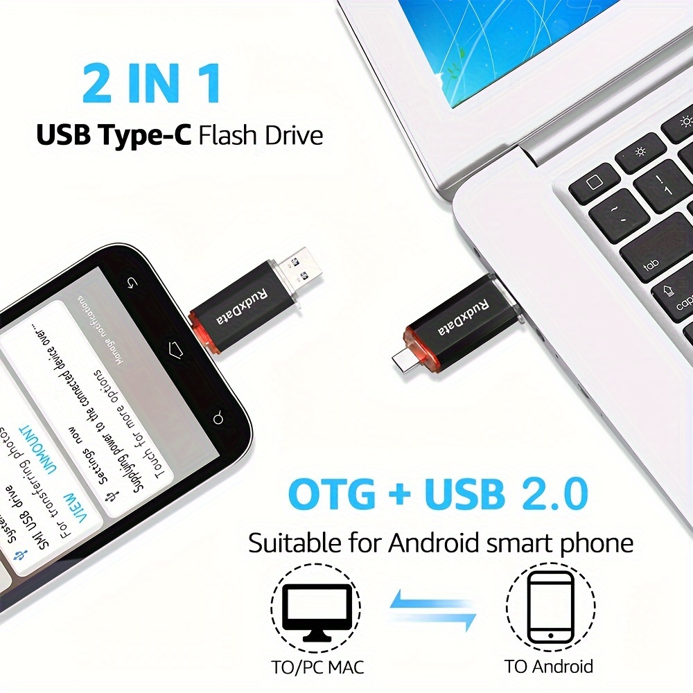 

Rudxdate 128gb 64gb Usb C Flash Drive High Speed 2 In 1 Otg Type C Memory Stick Dual Type C Usb Pen Drive Photo Stick For Android Smartphones, Computers, Laptops, Tablets, Tv, Car Audio
