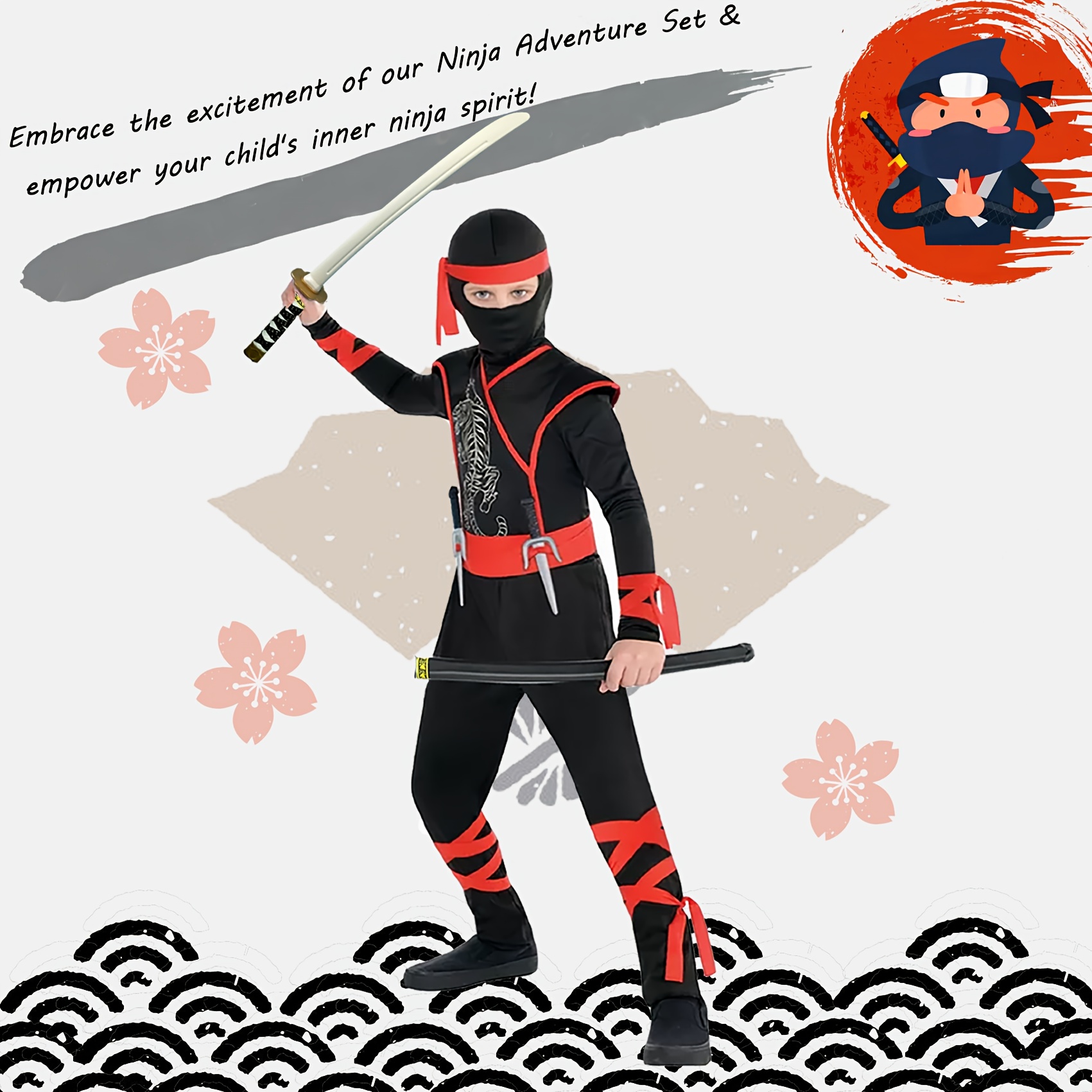 1/6 Female Clothes Set Accessory Samurai Ninja Suit Set Black