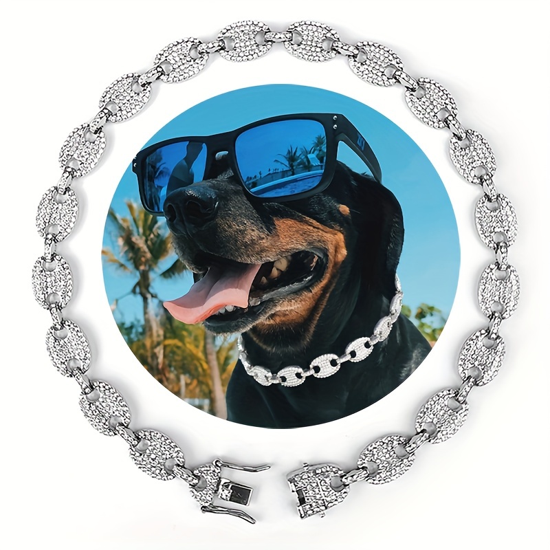 Luxury Cat Gold Chain Collar Elegant Rhinestone Buckle Xmas Dog Puppy  Necklace 