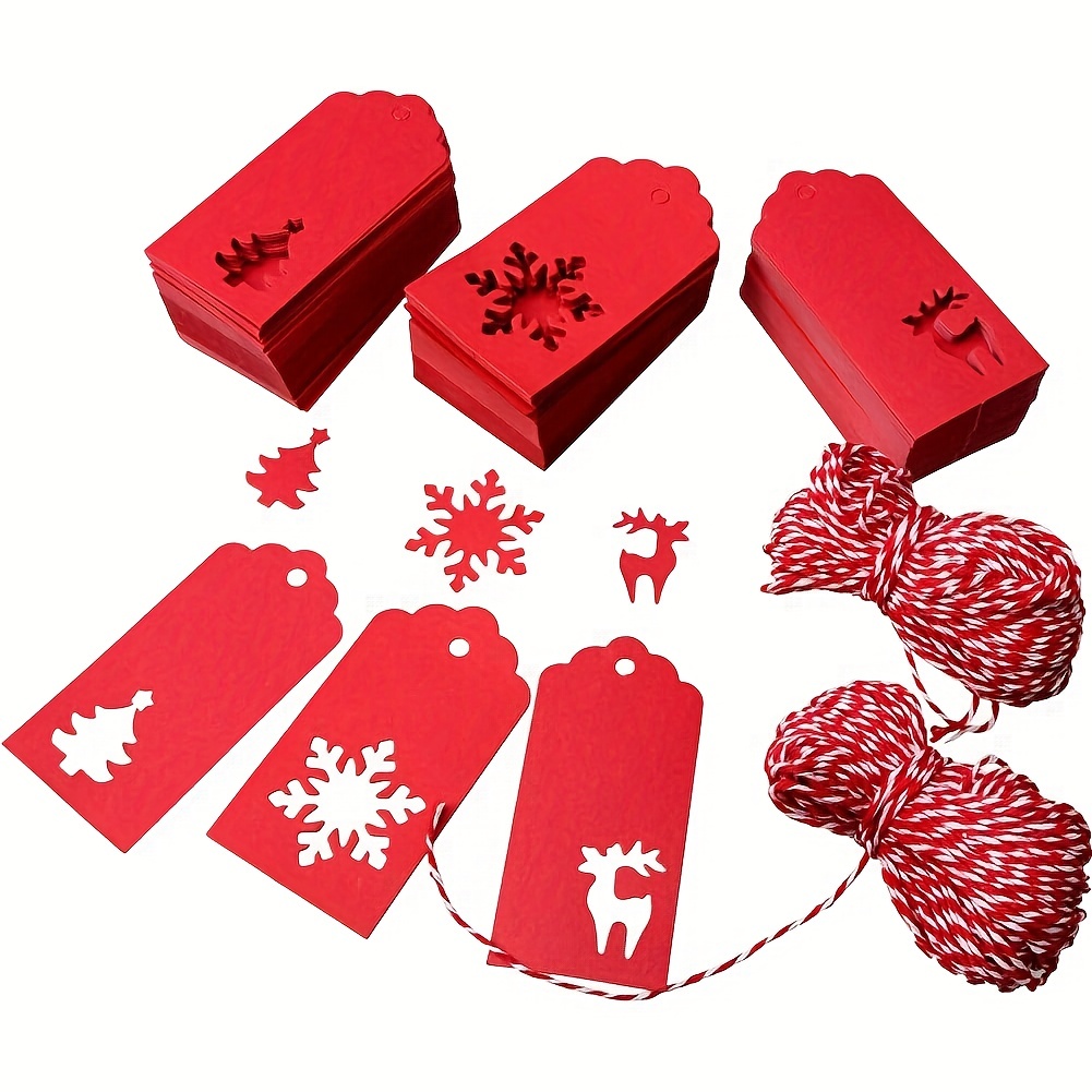  150 Pcs Christmas Gift Tags, Xmas Christmas Tags for Gifts,  Snowflake Elk Hat Shapes Christmas Trees Holiday Christmas Tags Package  Wrap Stamp Name Card Labels Gift Tags with String : Health