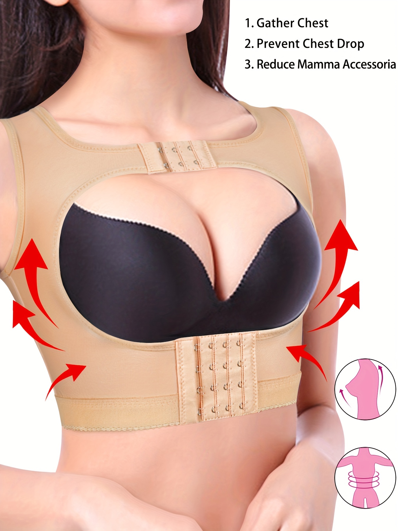 BRABIC Upper Arm Shaper Post Surgical Slimmer Compression Sleeves Posture  Corrector Tops Shapewear for Women (Beige, S) at  Women's Clothing  store