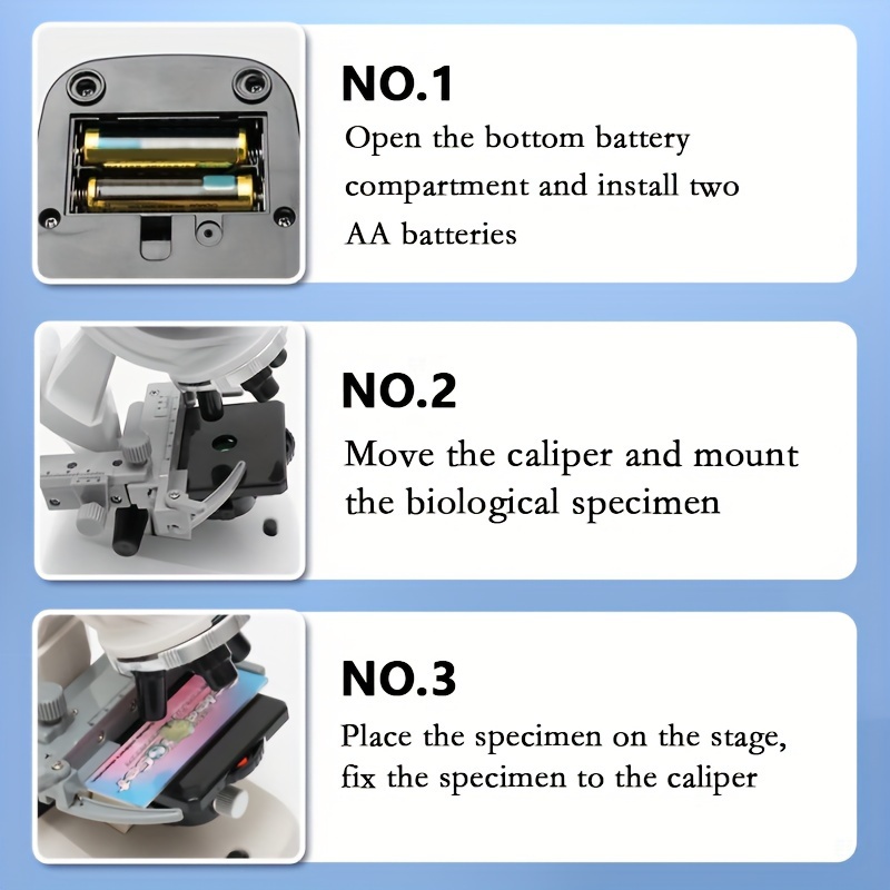 Microscope Kit Science Laboratory Led 100 1200x Biology - Temu