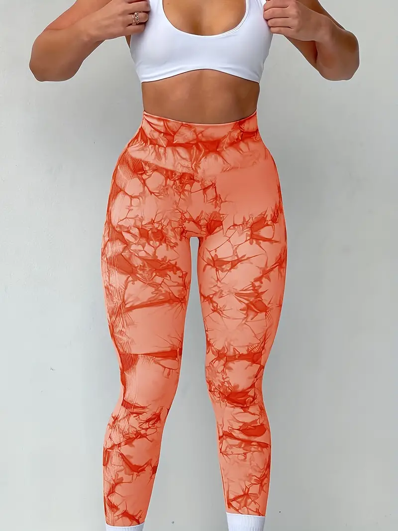 Fashion Seamless Tie Dye Leggings Women For Fitness Yoga Pants Push Up  Workout Sports Legging High Waist Tights Gym Ladies Clothing(#Orange 2) @  Best Price Online