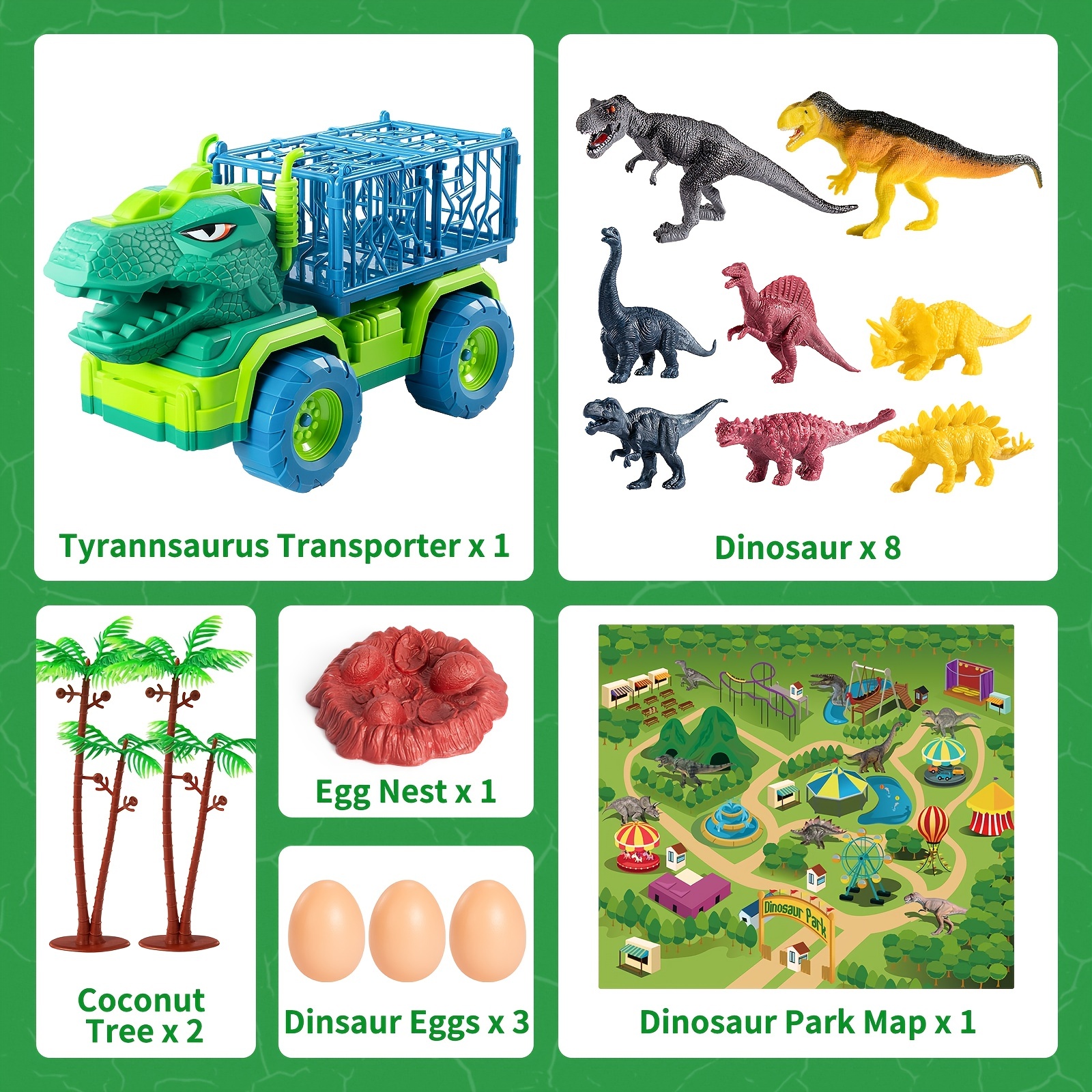 ALEENFOON Camion de Transporteur Dinosaure Jouet pour Enfant 3 4 5