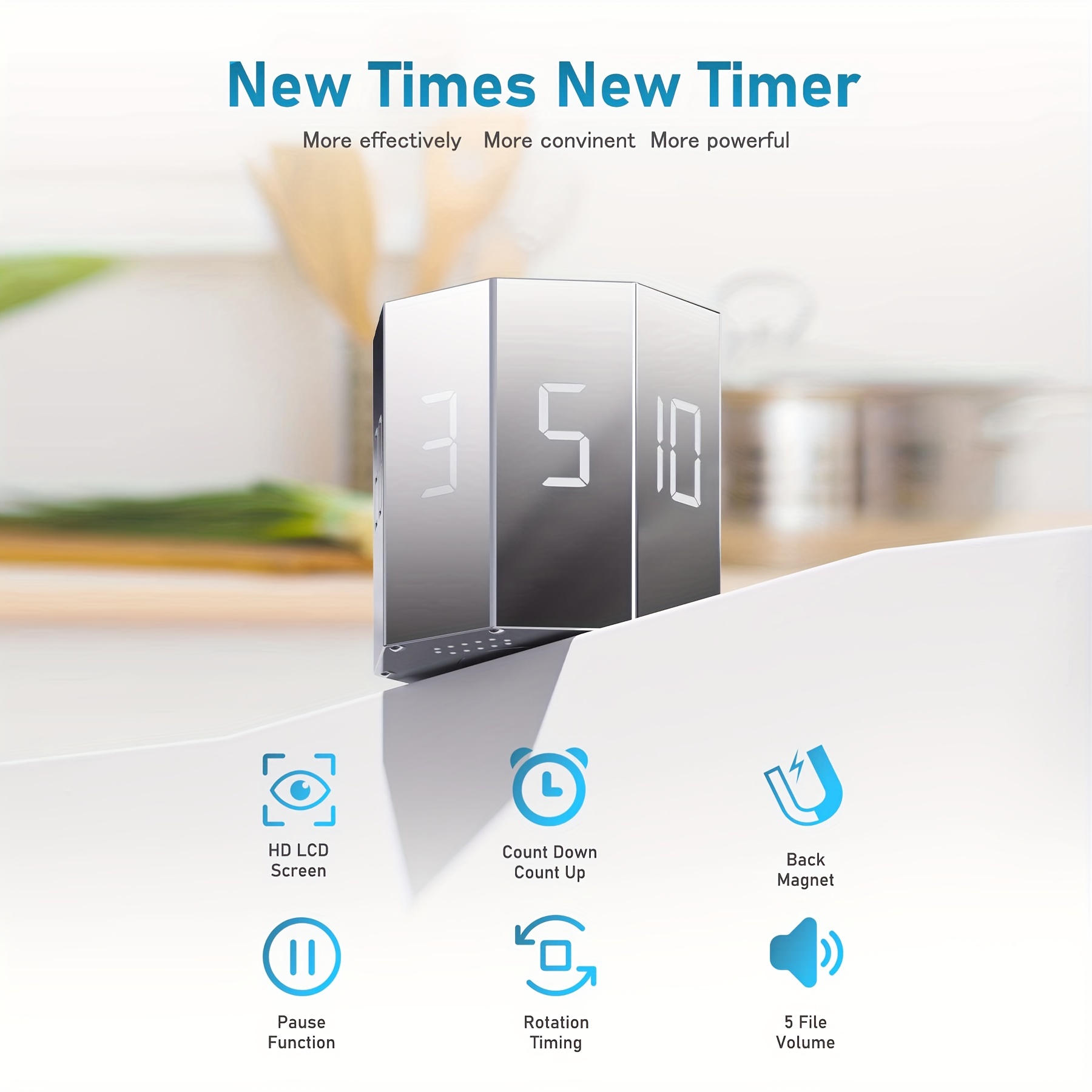Cube Timer, Time Cube Timer Kitchen Timer Enfants Timer pour TDAH  Productivité Workout Flip Timer