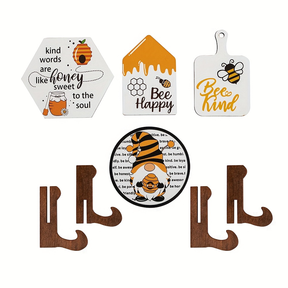 New Joy Honey Bee Layered Tray Decoration Crafts Set Party Home Desktop  Ornaments,party Summer Fall Decoration Tray Signs Vacation House Rustic  Wooden Signs Kitchen Table Shelf Decor, Signs Classic Style Tiered Tray