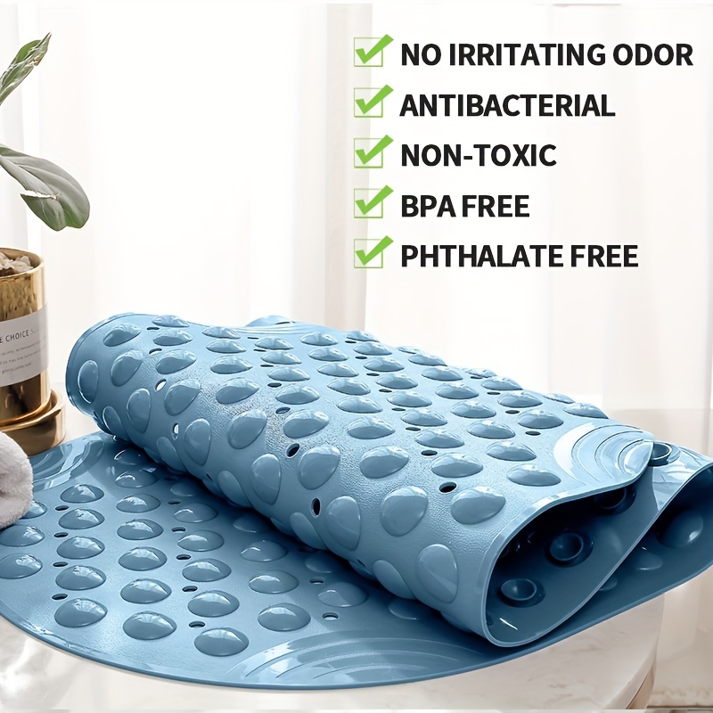 Bathtub Mats Non-Slip PVC Massage Bath Tub Mat Mildew Resistant  Anti-Bacterial Shower Mat with Suction Cups Machine Washable