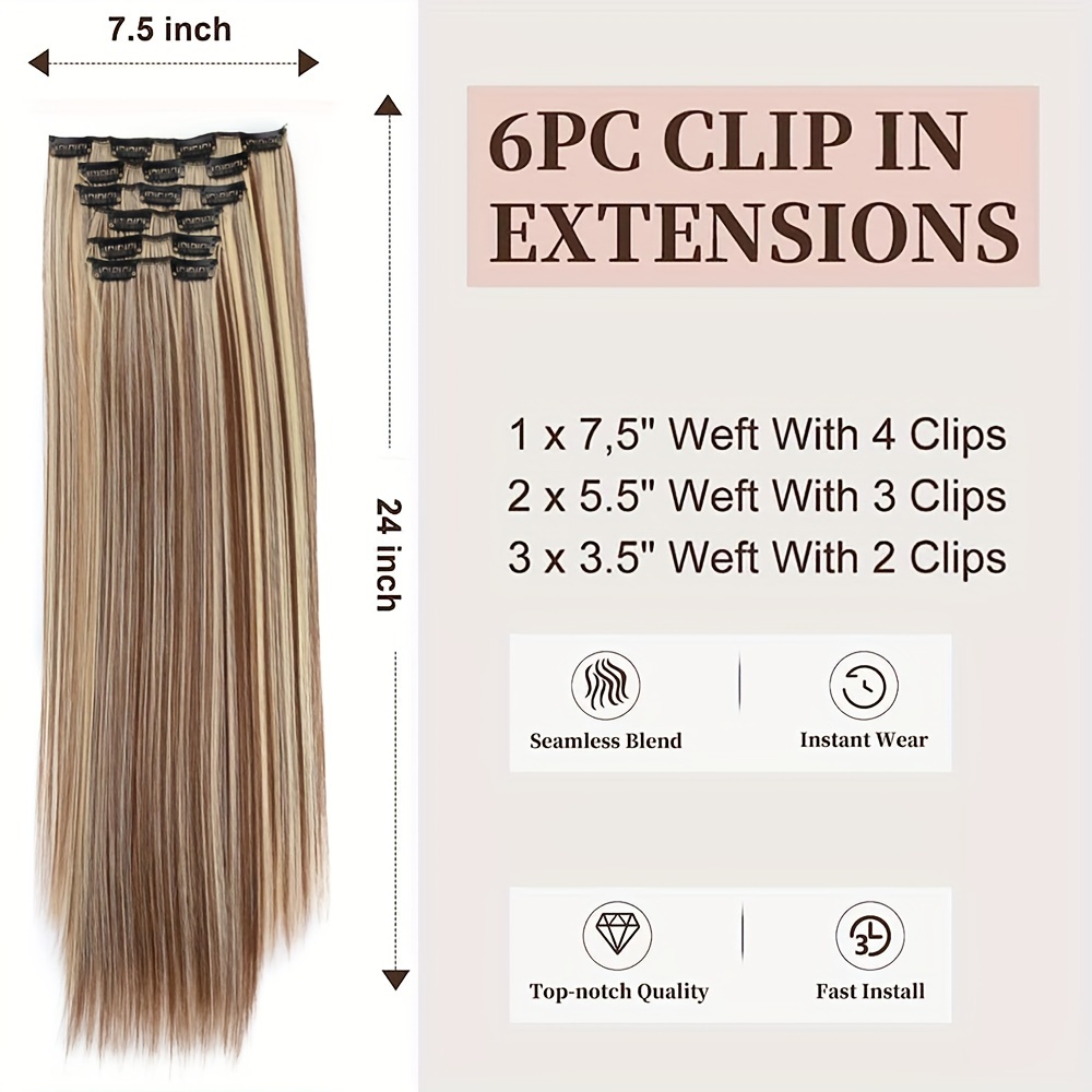 Clip In Hair Extensions Hair Extensions Thick Long Lace Weft - Temu