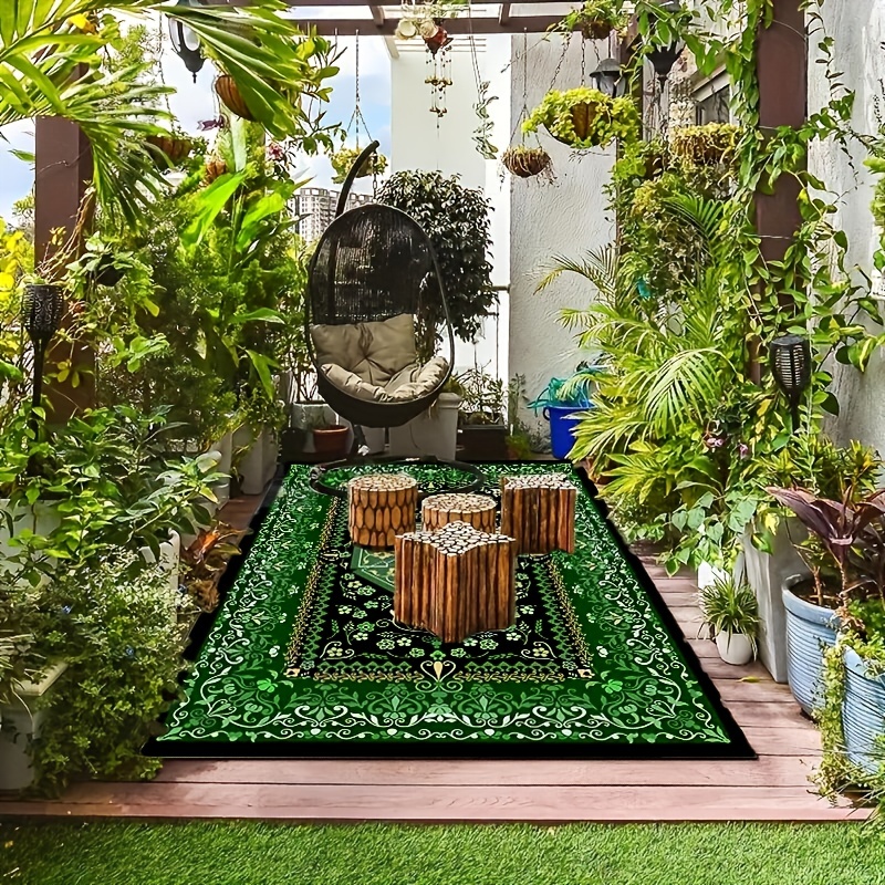 Vintage Boho Green Area Rugs Anti-Skid Soft Carpet