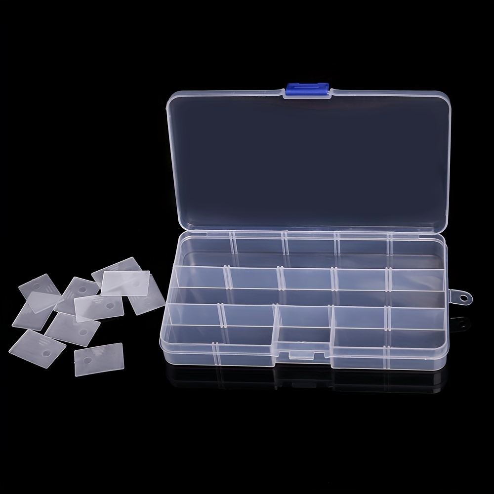 Adjustable Bead Organizer Clear Plastic Box Movable Dividers - Temu Canada